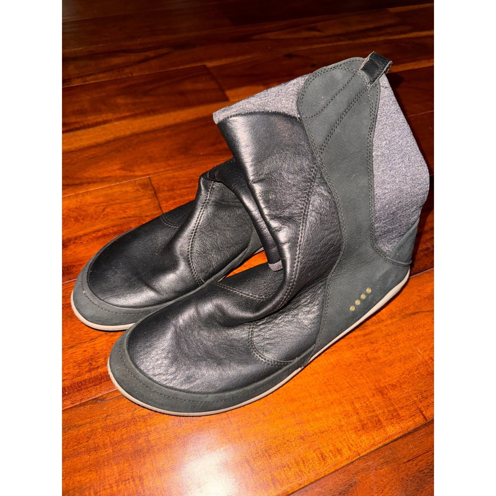 ECCO Biom Lite Black Yak Leather Textile Ankle Boots Womens 41 212850